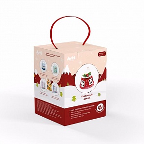 Набор для декорирования - Сказочный Домик № 2, с глиняной основой и красками (Arti, Г000722)